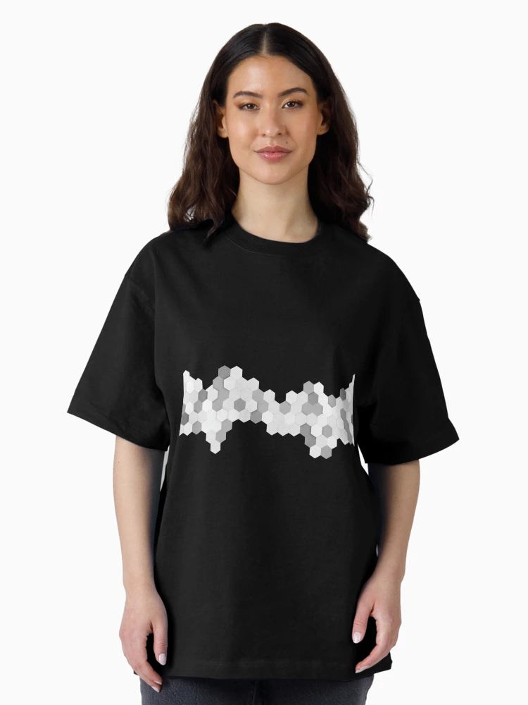 3d hexagonal black+white background