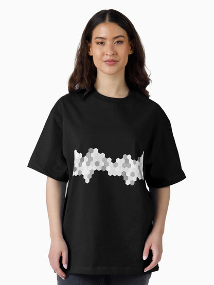 3d hexagonal black+white background