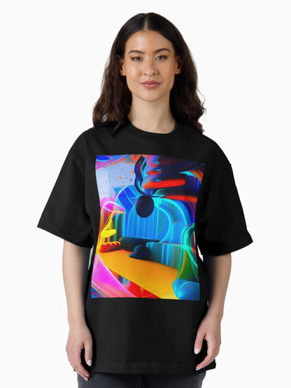 Abstract 3D art. Colorful magical landscape