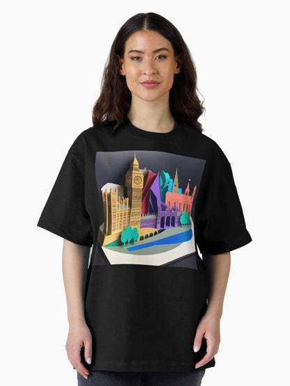 3D Effect Papercut Art - Cityscape Scene