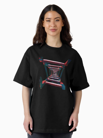 Endless abstract 3D staircase graphic design