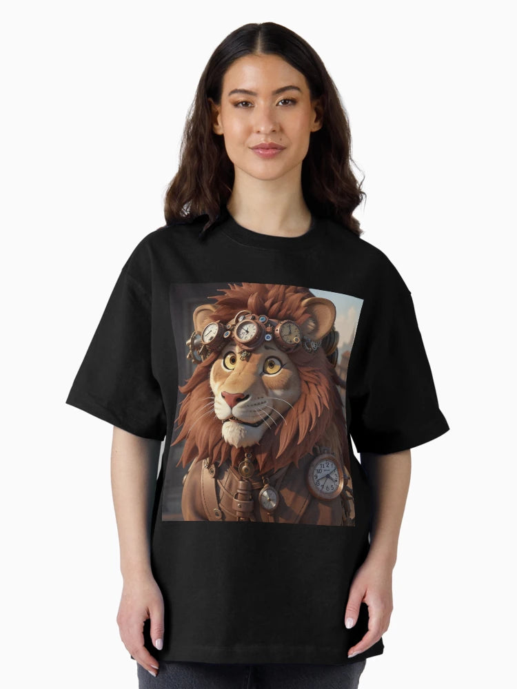 3D Steampunk Lion Art Painting Design Print