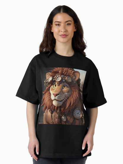 3D Steampunk Lion Art Painting Design Print