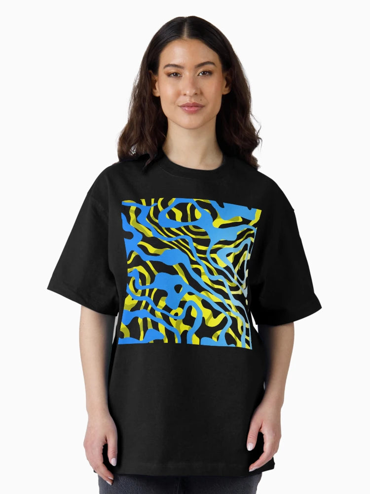 3D Abstract art yellow and blue