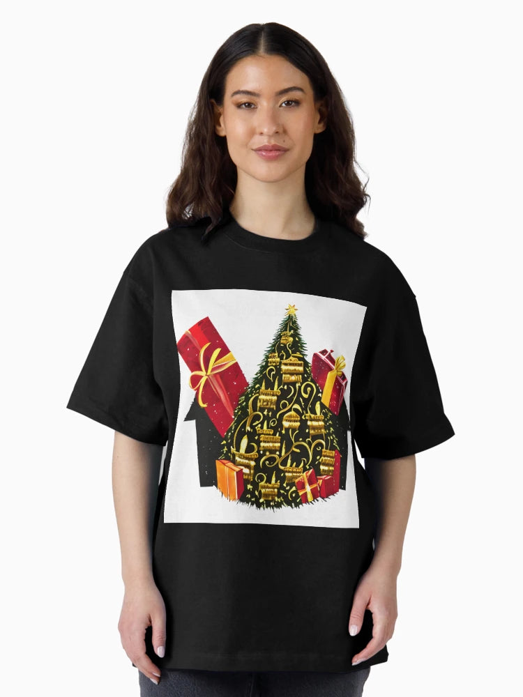 FESTIVE CHRISTMAS TREE DECORATED WITH GIFTS