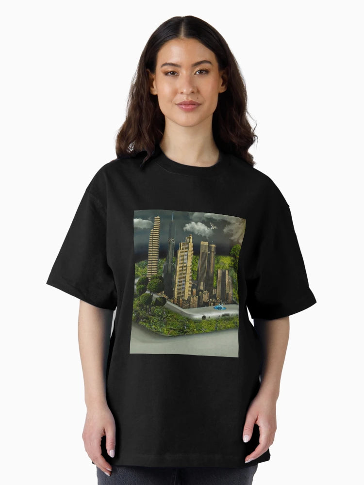 3D Green City Phone Photo Manipulation