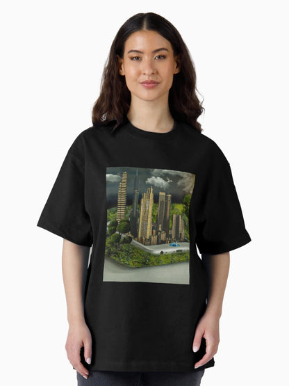 3D Green City Phone Photo Manipulation