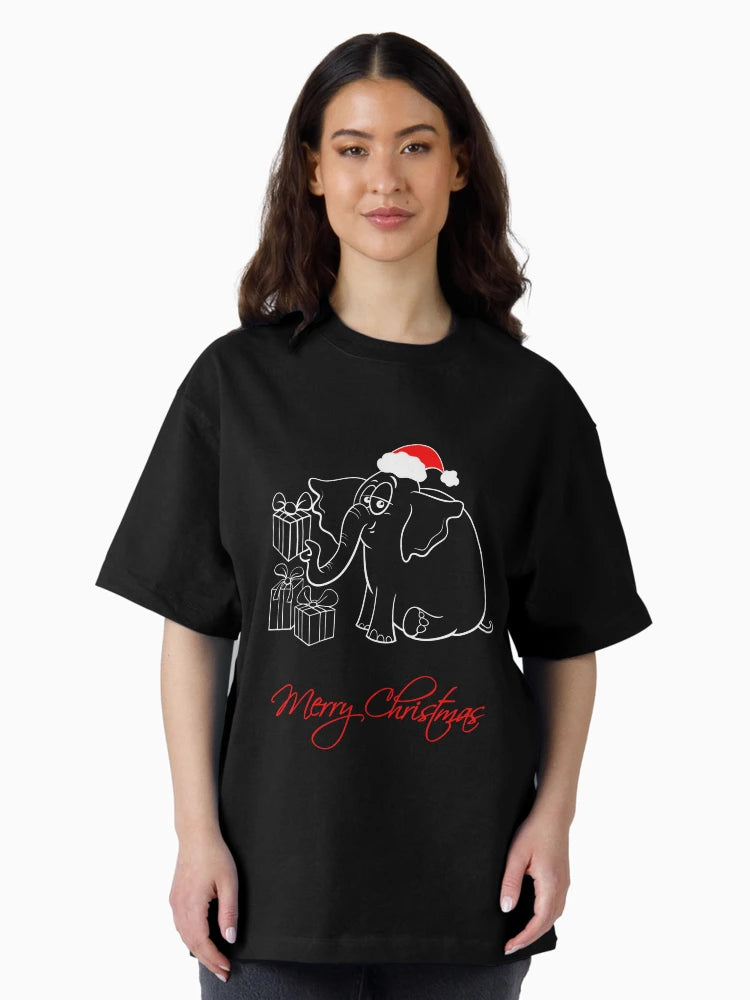 elephant in santa hat