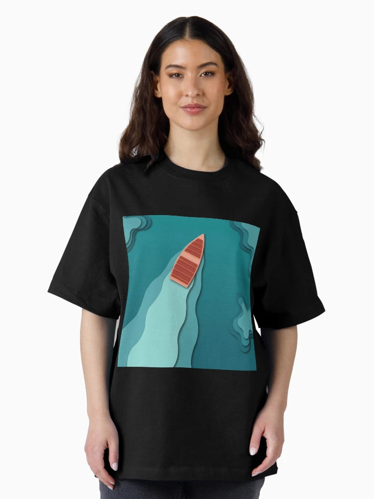 3D illustration Boat on a lake