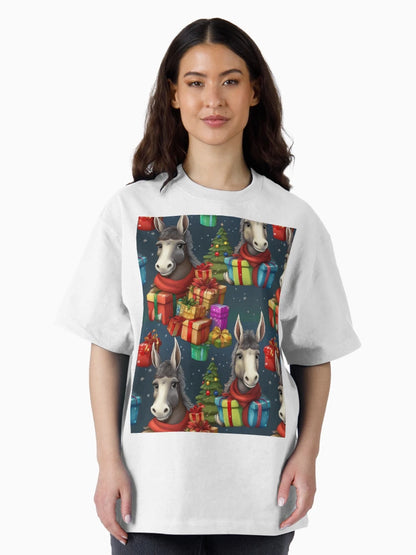 A Drove of Colourful Donkeys: A busy pattern featuring a drove of colourful donkeys with gifts.