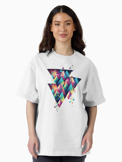 Abstract pattern of multicolored triangles