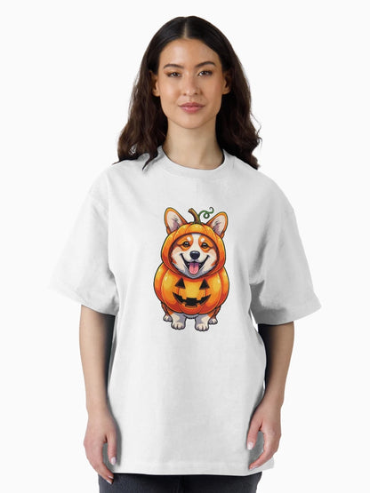 Festive Halloween Corgi Dressed as a Pumpkin for Seasonal Fun