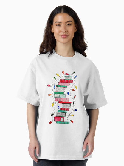 Festive Holiday Book Stack