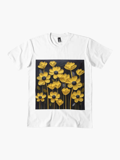 3D flowers, yellow