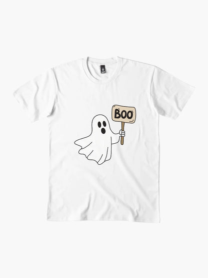 Ghost holding boo sign sticker