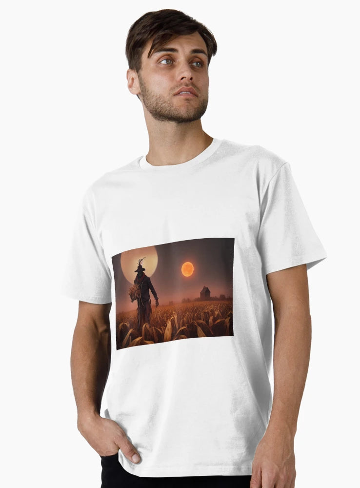 A scarecrow coming to life on halloween.