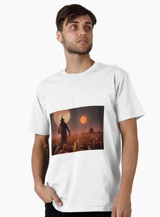 A scarecrow coming to life on halloween.