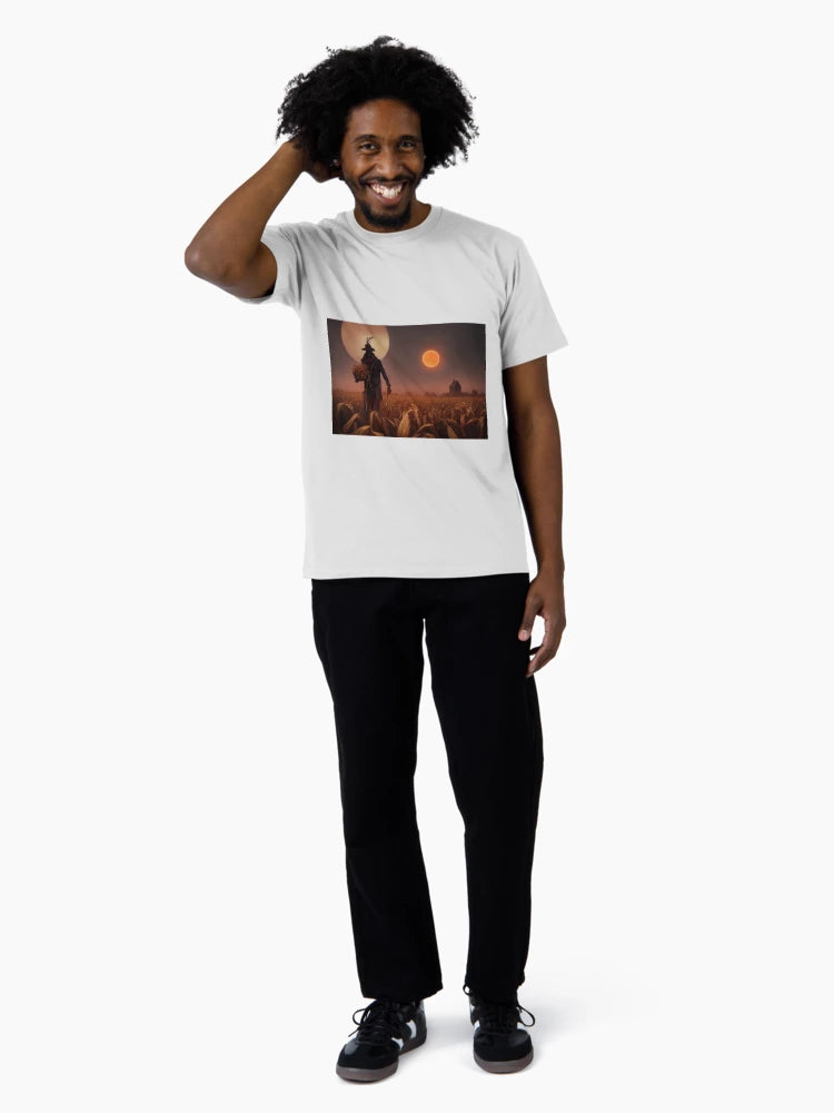 A scarecrow coming to life on halloween.