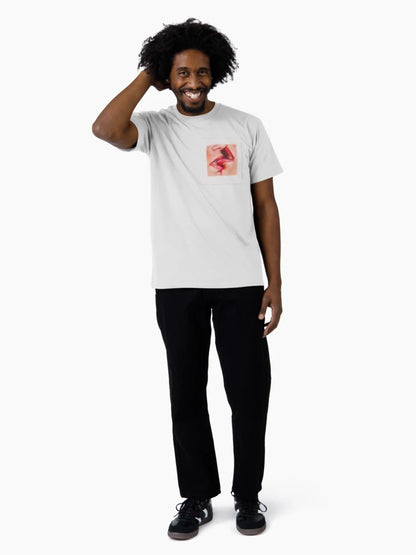 Drawing with rich paints, touching lips with a 3d effect. Kiss lips