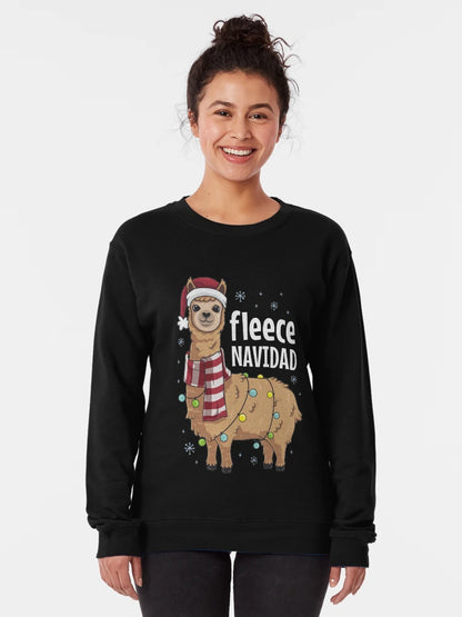 Feliz Navidad Llama Fleece Funny Christmas Lights