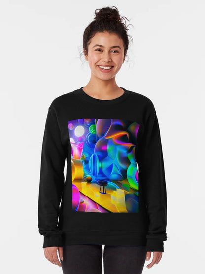 Abstract 3D art. Colorful magical landscape