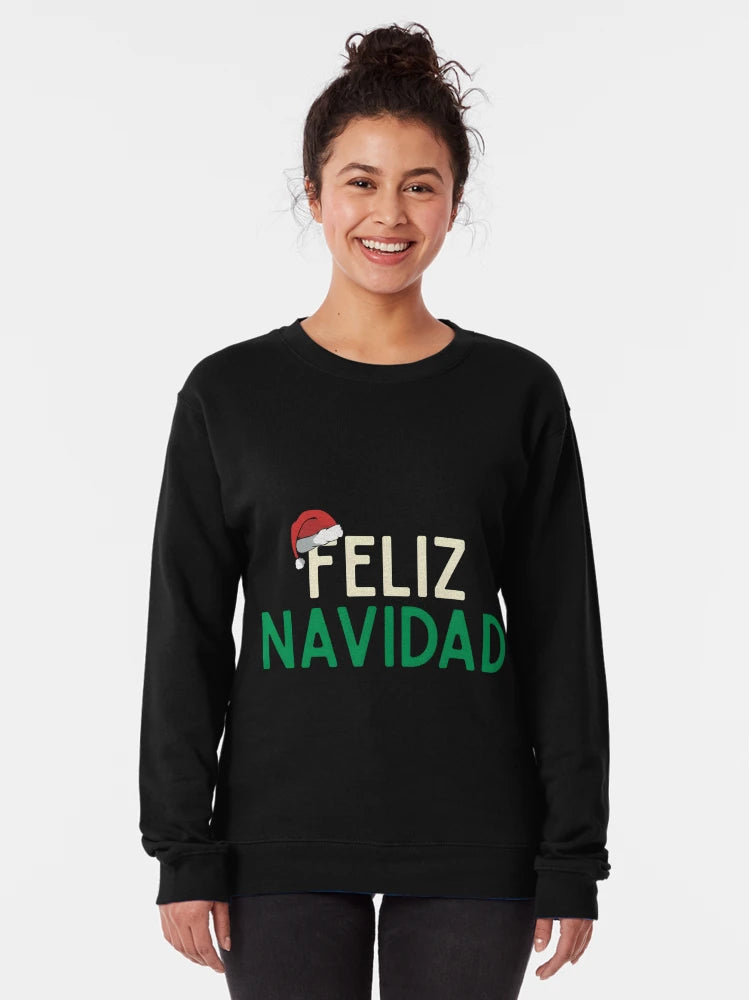 386 Feliz Navidad Or Merry Christmas In Spanish Cute And Funny Xmas Gifts Santa Hat Graphic
