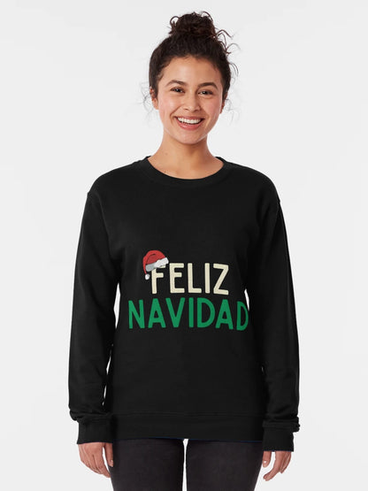 386 Feliz Navidad Or Merry Christmas In Spanish Cute And Funny Xmas Gifts Santa Hat Graphic