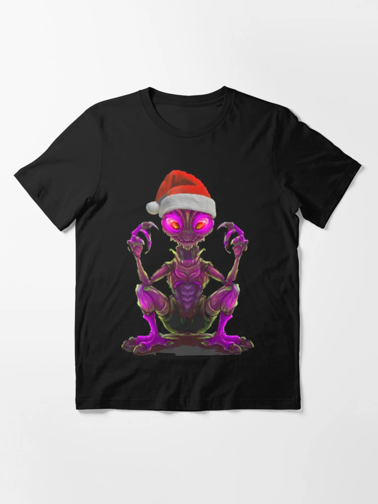 Alien wearing a Santa hat