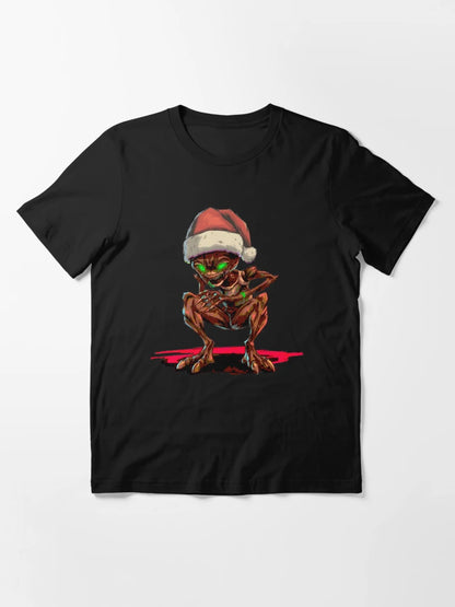 Alien wearing a Santa hat