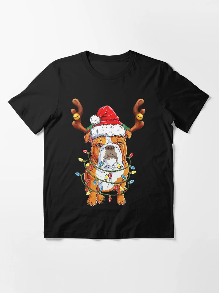 English Bulldog Reindeer Funny Christmas