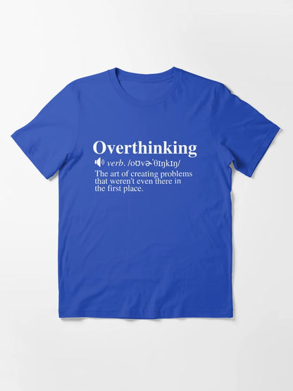 Overthinking Definition: Creating Problems (Navy/Blue Background)