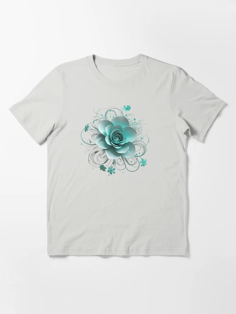 3D delicate turquoise flower