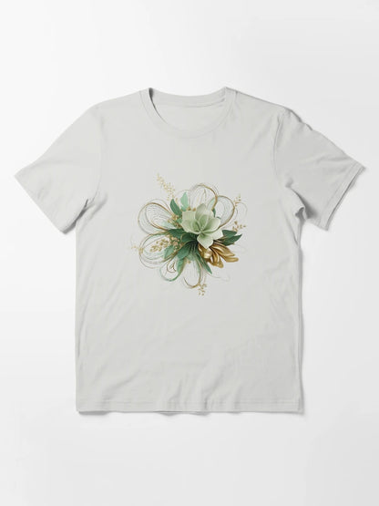 3D lacey green & gold flower