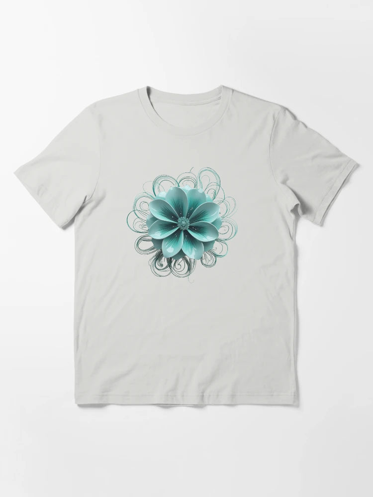 3D blooming turquoise flower