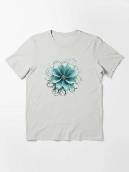 3D blooming turquoise flower