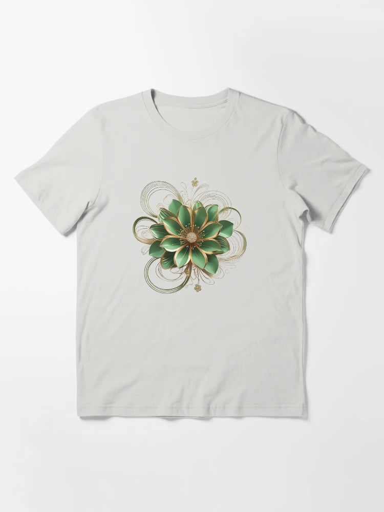 3D green & gold flower