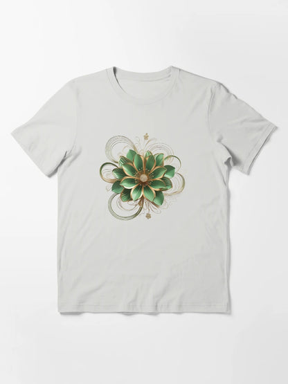 3D green & gold flower