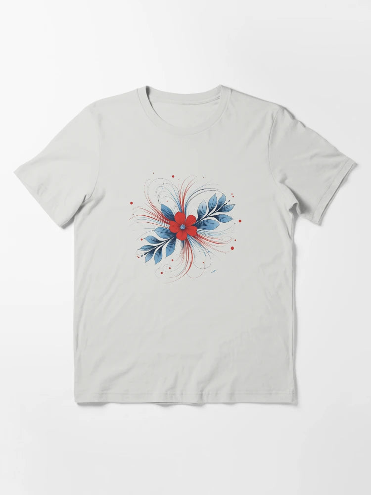 3D delicate blue & red flower