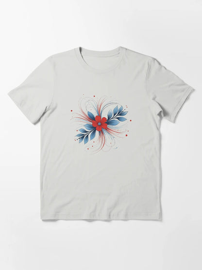3D delicate blue & red flower