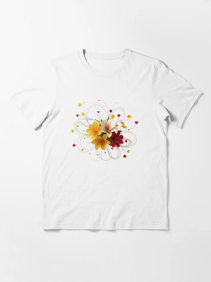 3D red, white & yellow flower