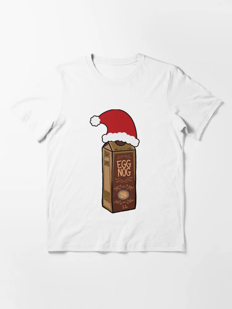 Eggnog Carton Wearing A Santa Hat