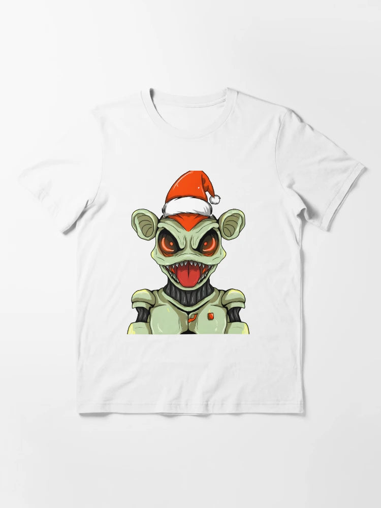 Alien wearing a Santa hat