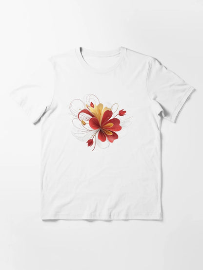 3Ddelicate red & gold flowers